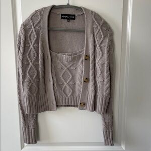 Kendall & Kylie Women's Taupe Cardigan Set